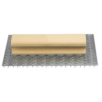 MONDELIN Edelputzkratzer aus Metal mit 240 Dornen 140 x 240 mm mit Gerader Holzgriff