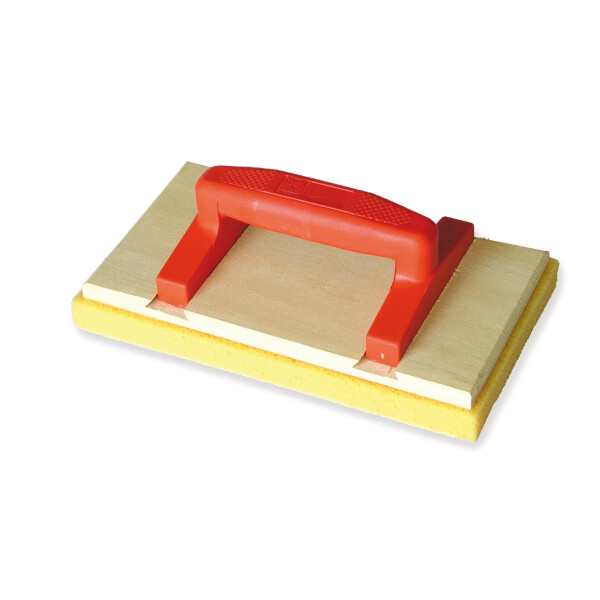 MONDELIN Reibbrett mit Extra Feinem Schwam aus Holz mit Kunststoffgriff 140 x 250 mm