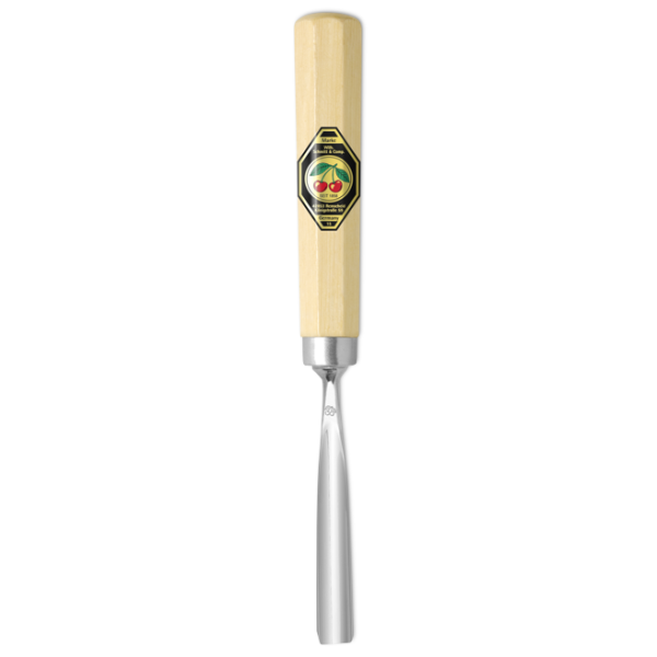 Kirschen 3206010 Kerbschnitzbeitel mit Weißbuchenheft, 10 mm Stich 6, gerade, flache Höhlung, Achtkantform