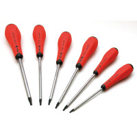 MOB Schraubendrehersatz Redgrip 6 Teilig Tampertorx Tt10 / 15 / 20 / 25 / 27 / 30