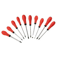 MOB Schraubendrehersatz Redgrip 10-Teilig und Magnetisierer 2X Schlitz / 2X Ph / 2X Pz / 4X Torx
