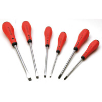 MOB Schraubendrehersatz Redgrip 6 Teilig 4X Schlitz / 2X Pz