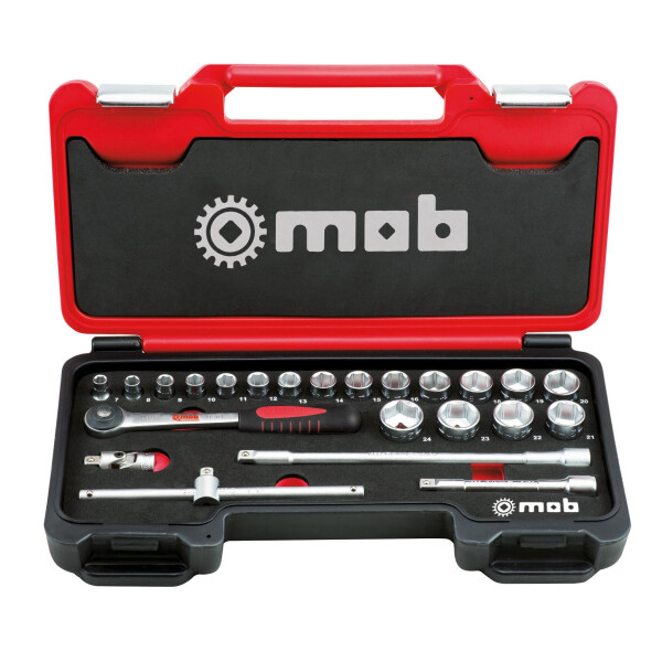 MOB Fusion Box Steckschlusselsatz 23-teilig 3 / 8 Zoll 6 Kant Umschaltknarre