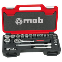 MOB Fusion Box Steckschlusselsatz 21-Teilig 1 / 2 Zoll 6 Kant Hebelumschaltknarre