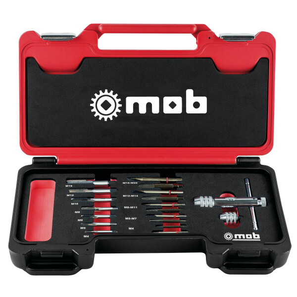MOB Fusion Box Ausdrehersatz Complete 19-Teilig mit Inkl. Werkzeughalter, Bohrern und Gewindeschneidern