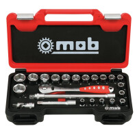 MOB Fusion Box Steckschlusselsatz 23-teilig 1 / 2 Zoll 6 Kant Gde-Knarre