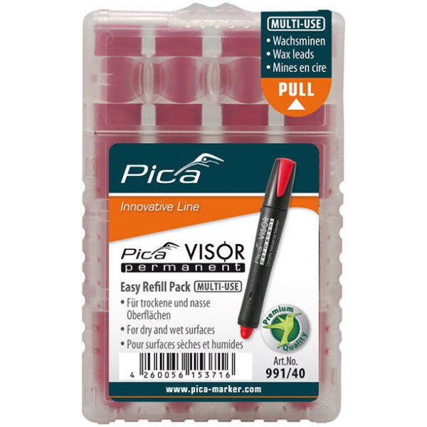 Pica 991/40 VISOR permanent, Easy Refill Pack, rot