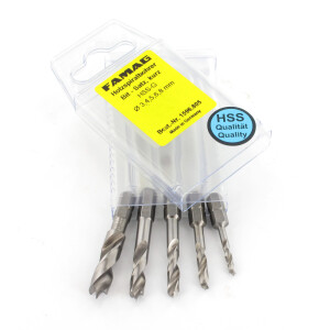FAMAG 1596.805 Holzspiralbohrer-Bit-Set HSS-G kurz