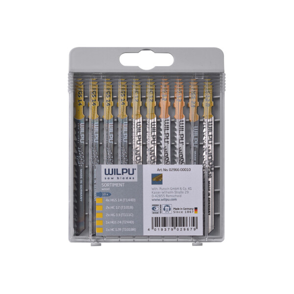 WILPU 0296600010 Stichsaegeblatt Einnockenschaft T-Aufnahme 10-er Sortiment Holz 10 Stk.