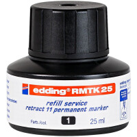 edding RMTK 25 Nachfülltinte retract 11 Permanentmarker schwarz 4-RMTK25001