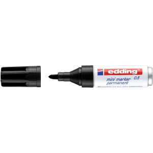 edding 4-05-10001  0.5 Mini Permanentmarker 10er-Polybeutel schwarz