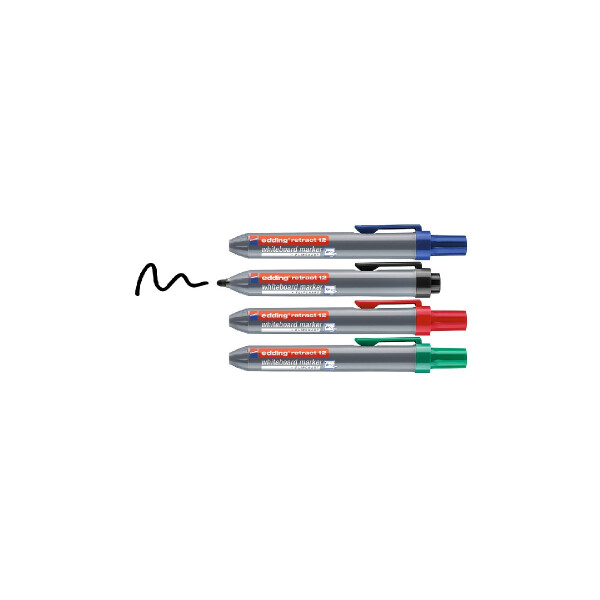 edding 04.12.2004  retract 12 Whiteboardmarker 4er-Set sortiert