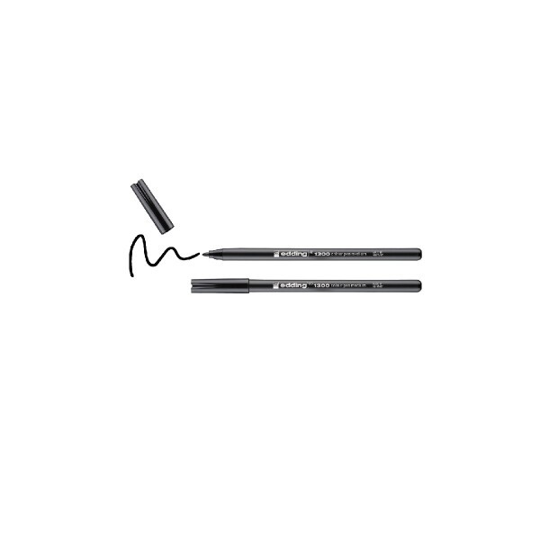 edding 4-1300-2-1001  1300 Fasermaler medium 2er-Blister schwarz