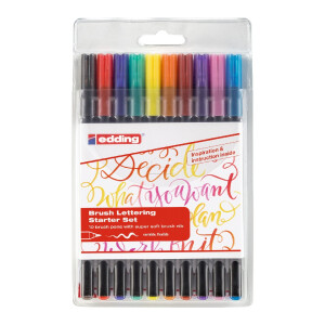 edding 4-1340-10-2  1340 Brush Lettering 10er-Starterset...