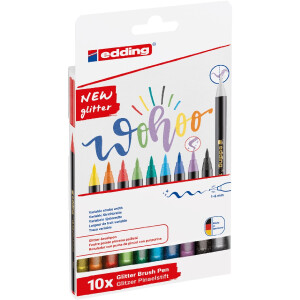 edding 4-1340-10-4  1340 glitzer Pinselstift 10er-Set sortiert
