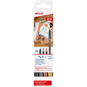 edding 4-1340-4-2  Pinselstift Mix 4er-Set sortiert