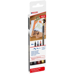 edding 4-1340-4-2  Pinselstift Mix 4er-Set sortiert