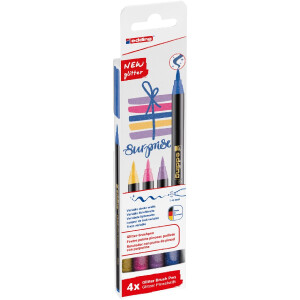 edding 4-1340-4-3  1340 glitzer Pinselstift 4er-Set sortiert
