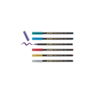 edding 4-1340-6  1340 metallic Pinselstift 6er-Set sortiert