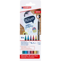 edding 4-1340-6  1340 metallic Pinselstift 6er-Set sortiert