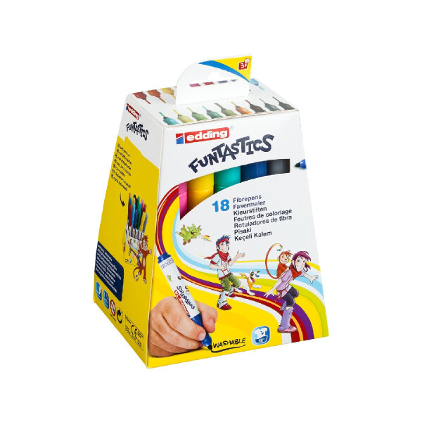 edding 4-14-18  14 FUNTASTICS Kinderfasermaler 18er-Set sortiert