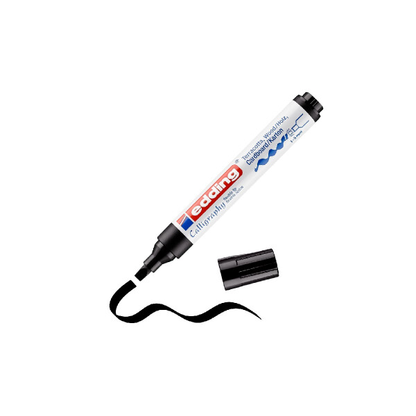 edding 4-1455001  1455 Kalligrafiemarker mit flexibler Spitze schwarz