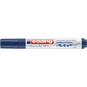 edding 4-1455017  1455 Kalligrafiemarker mit flexibler Spitze stahlblau
