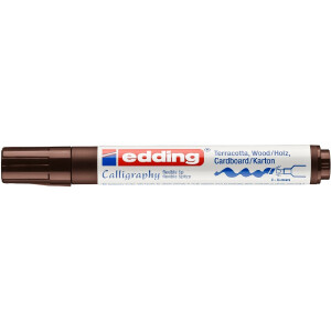 edding 4-1455018  1455 Kalligrafiemarker mit flexibler Spitze dunkelbraun