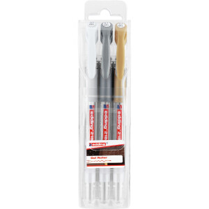 edding 4-2185-3  2185 Gelroller 3er-Set metallic-weiß