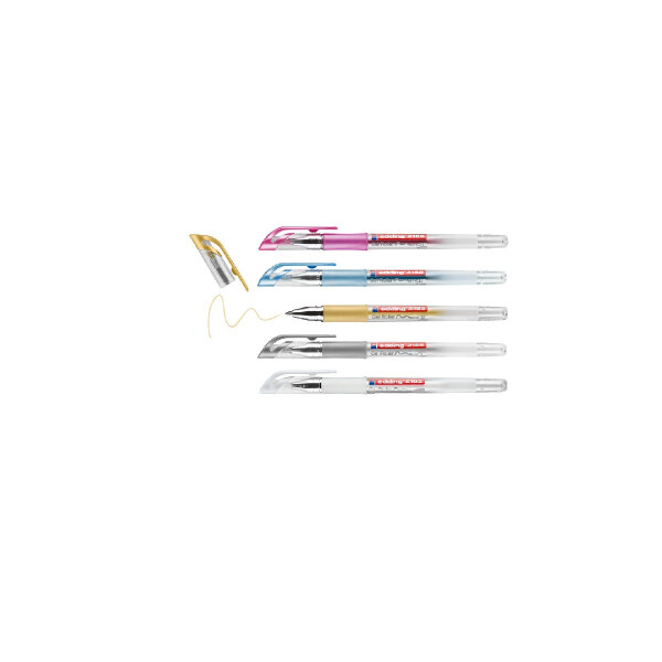 edding 4-2185-5  2185 Gelroller 5er-Set metallic-weiß