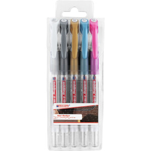 edding 4-2185-5  2185 Gelroller 5er-Set metallic-weiß