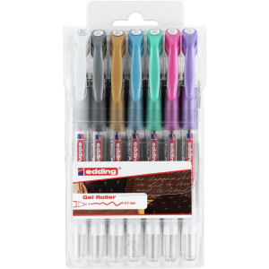 edding 4-2185-7  2185 Gelroller 7er-Set metallic-weiß