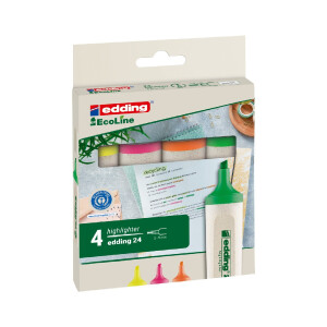 edding 4-24-4  24 EcoLine Textmarker 4er-Set sortiert