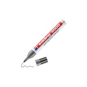 edding 4-3000012  3000 Permanentmarker grau