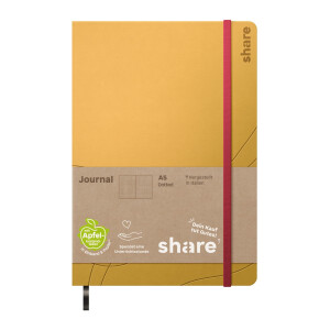 share Notizbuch A5 punktkariert gelb 4-0014005