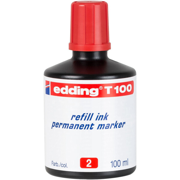 edding T 100 Nachfülltinte Permanentmarker rot 4-T100002