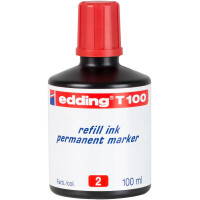 edding T 100 Nachfülltinte Permanentmarker rot 4-T100002
