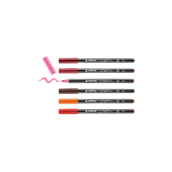 edding 4-4200-6999  4200 Porzellanpinselstift 6er-Set sortiert warm