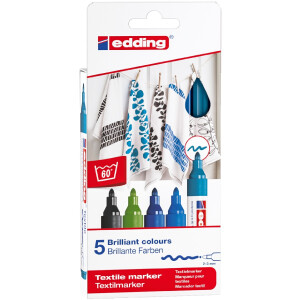 edding 4-4500-5099  4500 Textilmarker 5er-Set sortiert cool