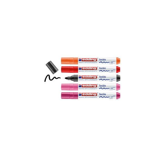 edding 4-4500-5999  4500 Textilmarker 5er-Set sortiert warm