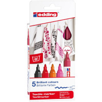 edding 4-4500-5999  4500 Textilmarker 5er-Set sortiert warm