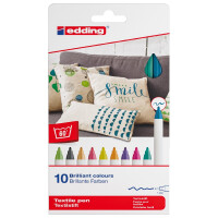 edding 4-4600-10099  4600 Textilstift 10er-Set sortiert fun