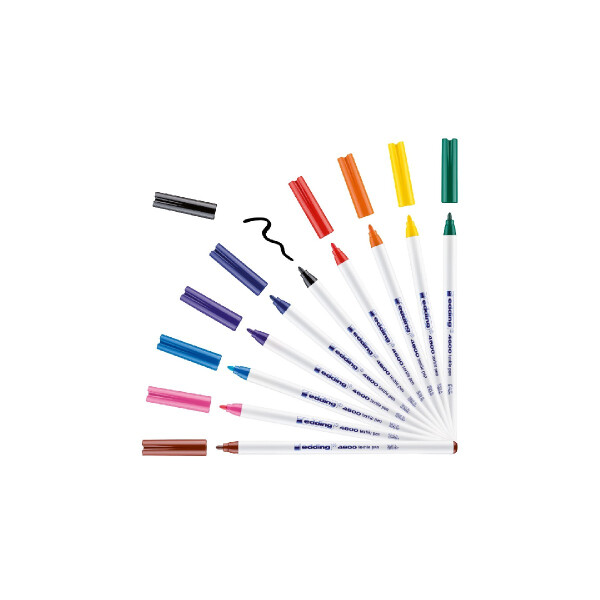 edding 4-4600-10999  4600 Textilstift 10er-Set sortiert basic