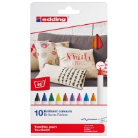 edding 4-4600-10999  4600 Textilstift 10er-Set sortiert basic