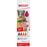 edding 4-4600-5999  4600 Textilstift 5er-Set sortiert warm