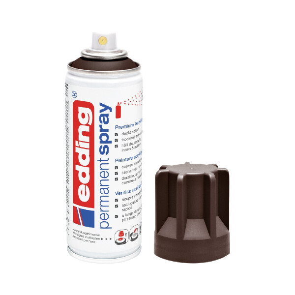 edding 4-5200907  5200 Permanentspray Premium Acryllack schokoladenbraun matt DE-FR-IT