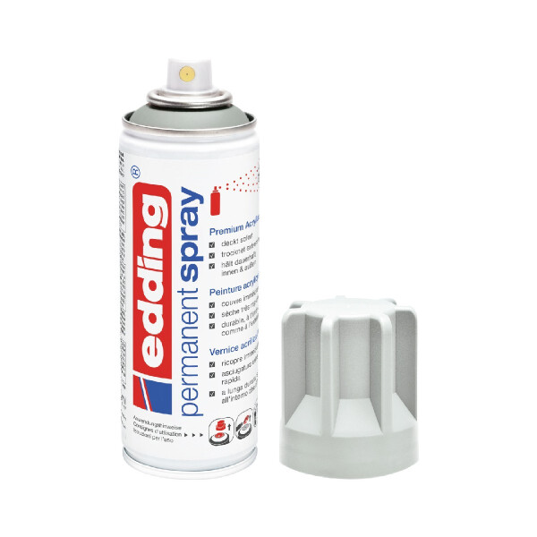 edding 4-5200925  5200 Permanentspray Premium Acryllack lichtgrau matt DE-FR-IT