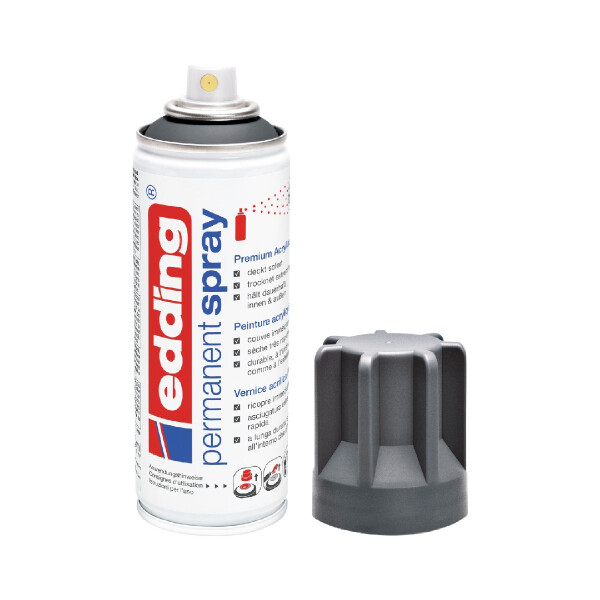 edding 4-5200926  5200 Permanentspray Premium Acryllack anthrazit matt DE-FR-IT