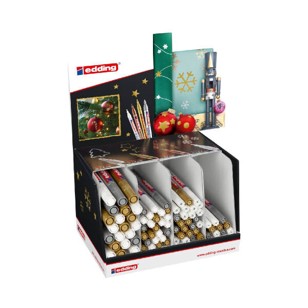 edding 4-52446  750-751-753-780 Glanzlackmarker 81er-Weihnachtsdisplay sortiert