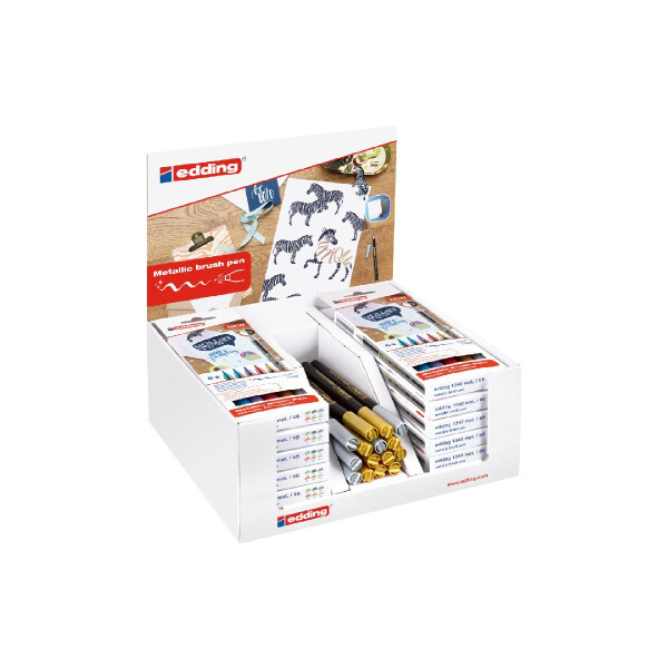 edding 4-52529  1340 metallic Pinselstift-87er-Display sortiert